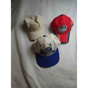 Lot of 3 Vintage NASCAR Daytona 500 Hats Speedweeks 98 Anniversary Cap Bundle